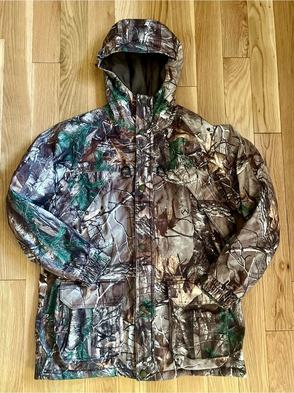Boys cabela’s hooded Camo jacket heavy duty size xl